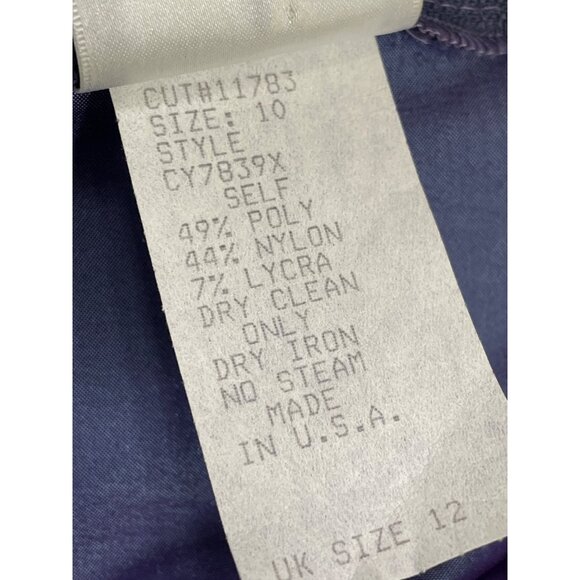 Tadashi Womens Purple Ruched Satin Long-Sleeve Blouse Top Zip Back Sz 10 - Picture 7 of 8